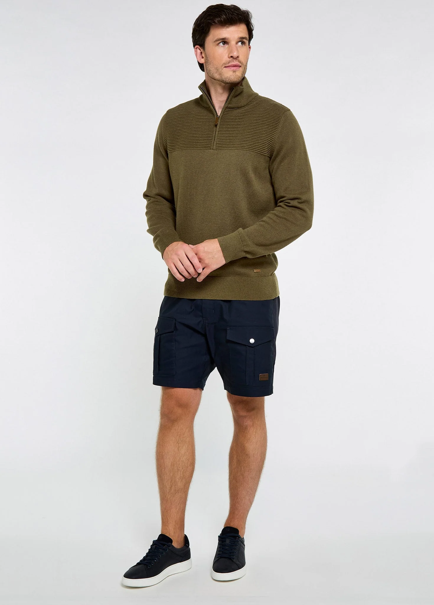 Spillane Men's Zip Neck Knit - Kelp - Image 2
