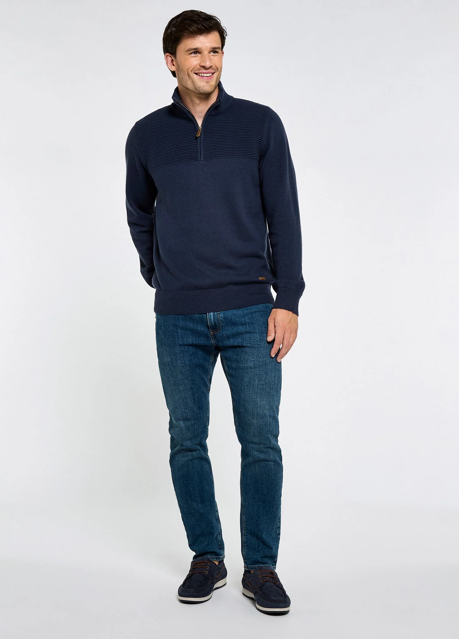 Spillane Men's Zip Neck Knit - Navy - Image 2