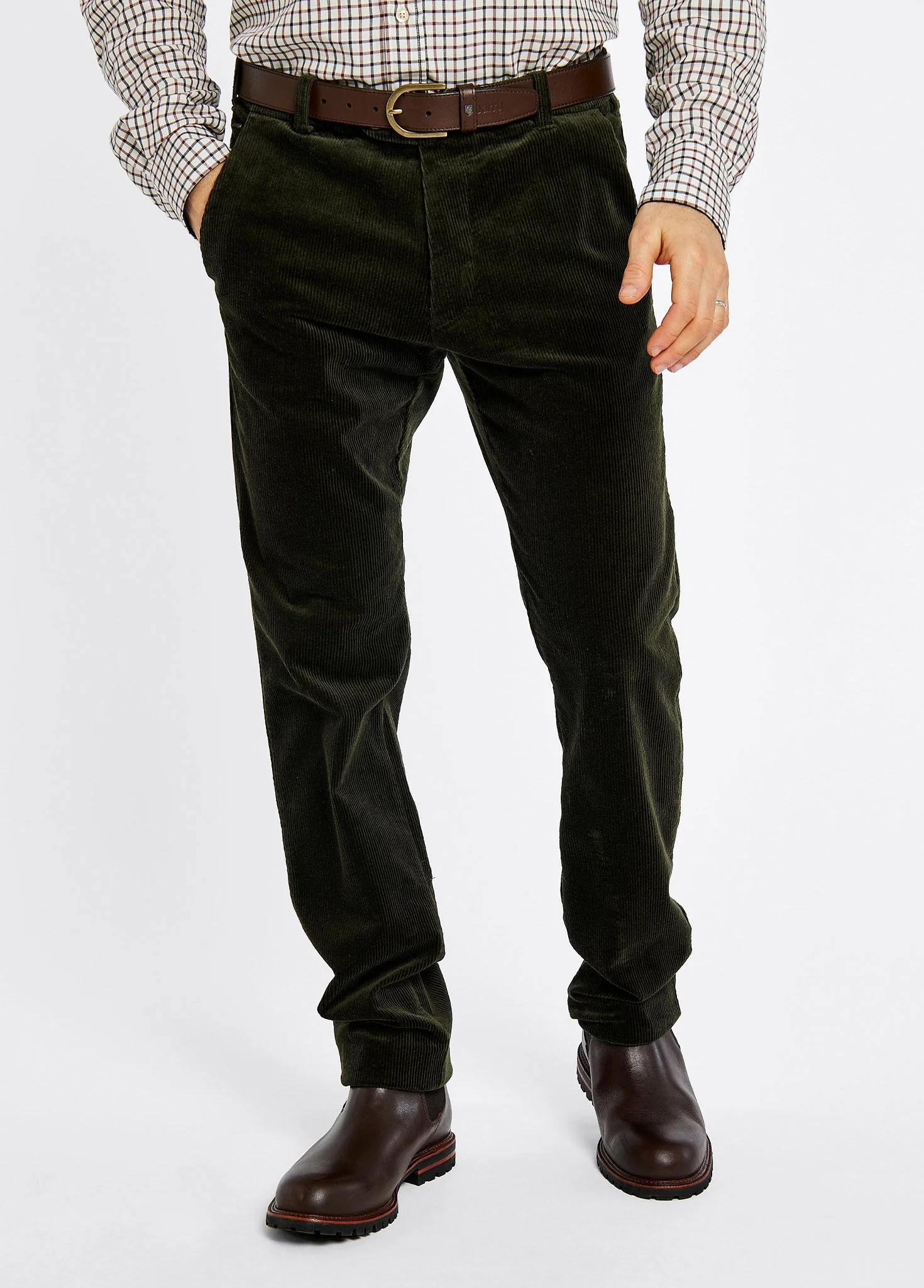Stride Men's Corduroy Trousers - Olive - Image 4