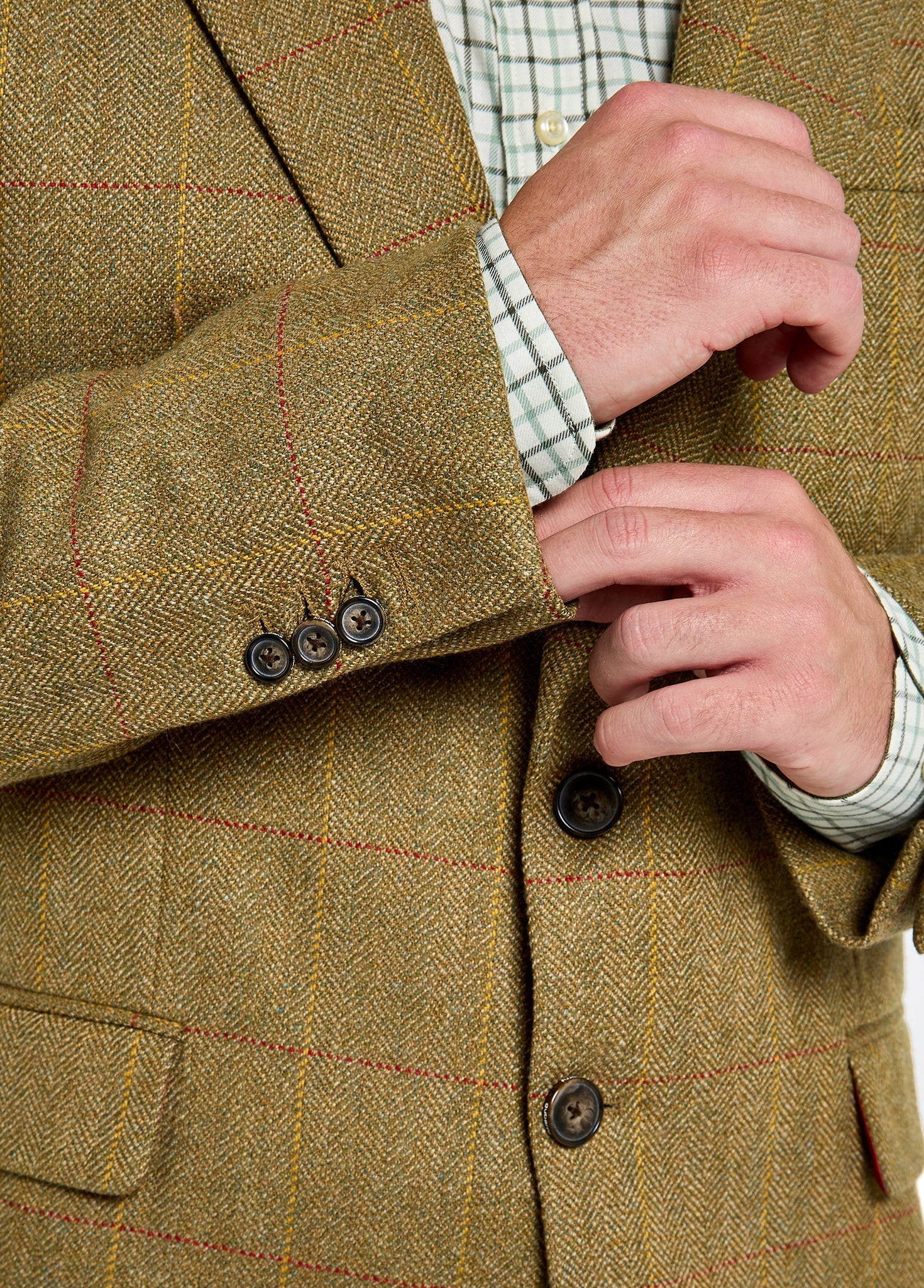 Whiteoak Men's Two Button Tweed Jacket - Elm - Image 5