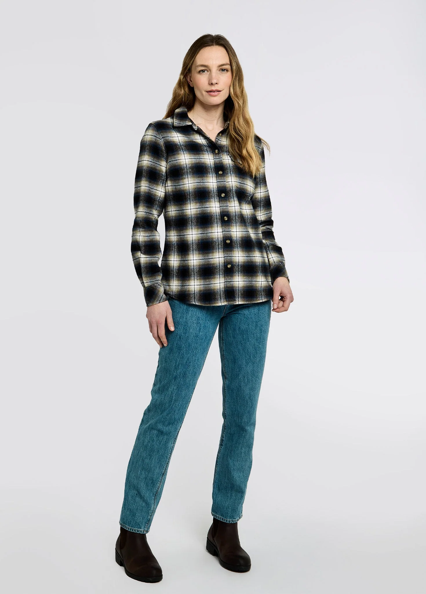 Wildprivet Women’s hunting check shirt - Navy - Image 2