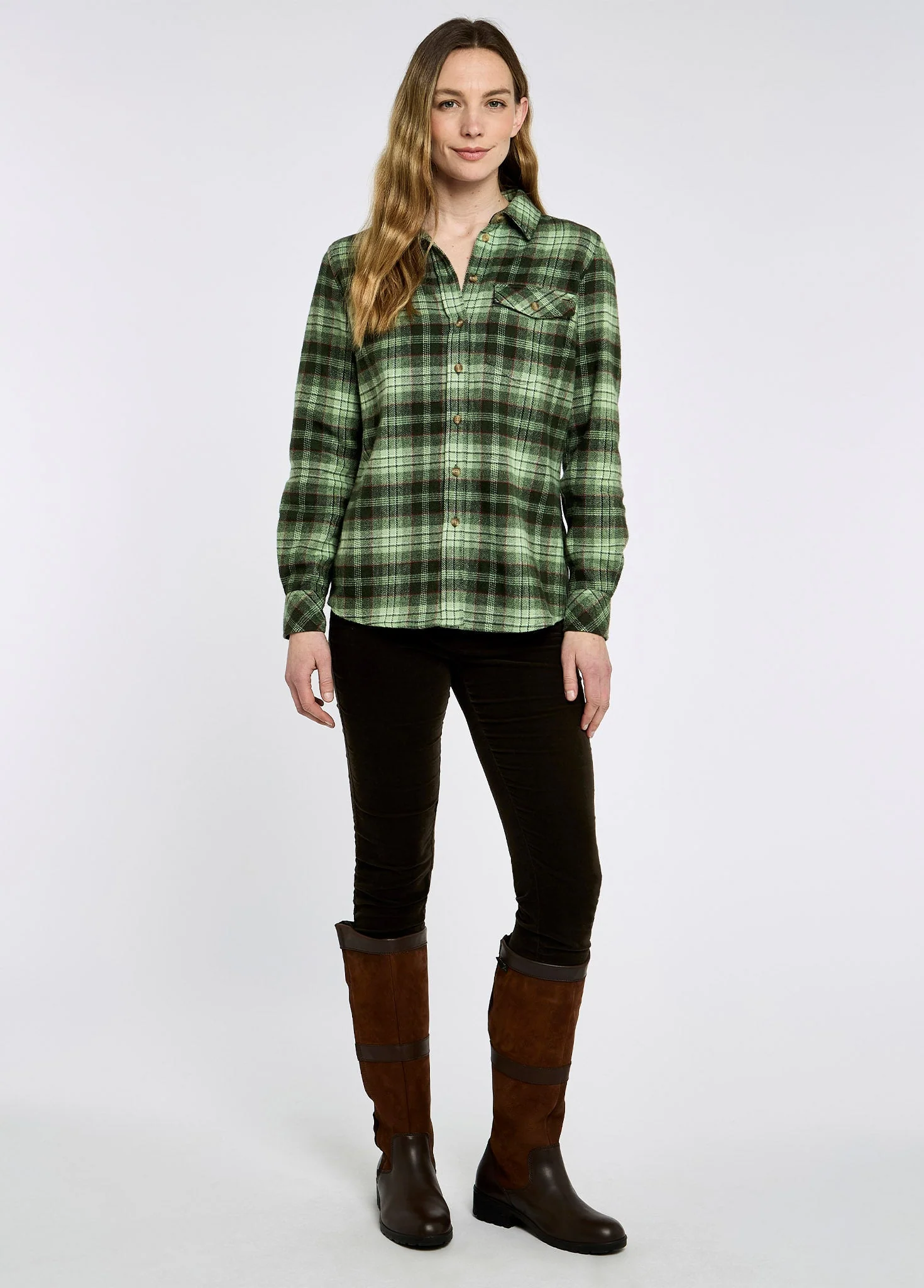 Wildprivet Women’s hunting check shirt - Olive - Image 2