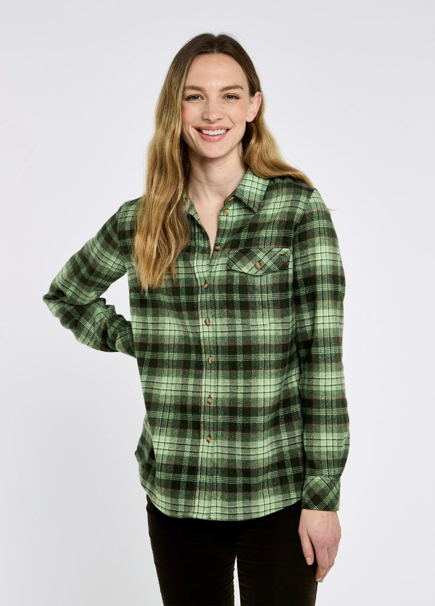 Wildprivet Women’s hunting check shirt - Olive - Image 3
