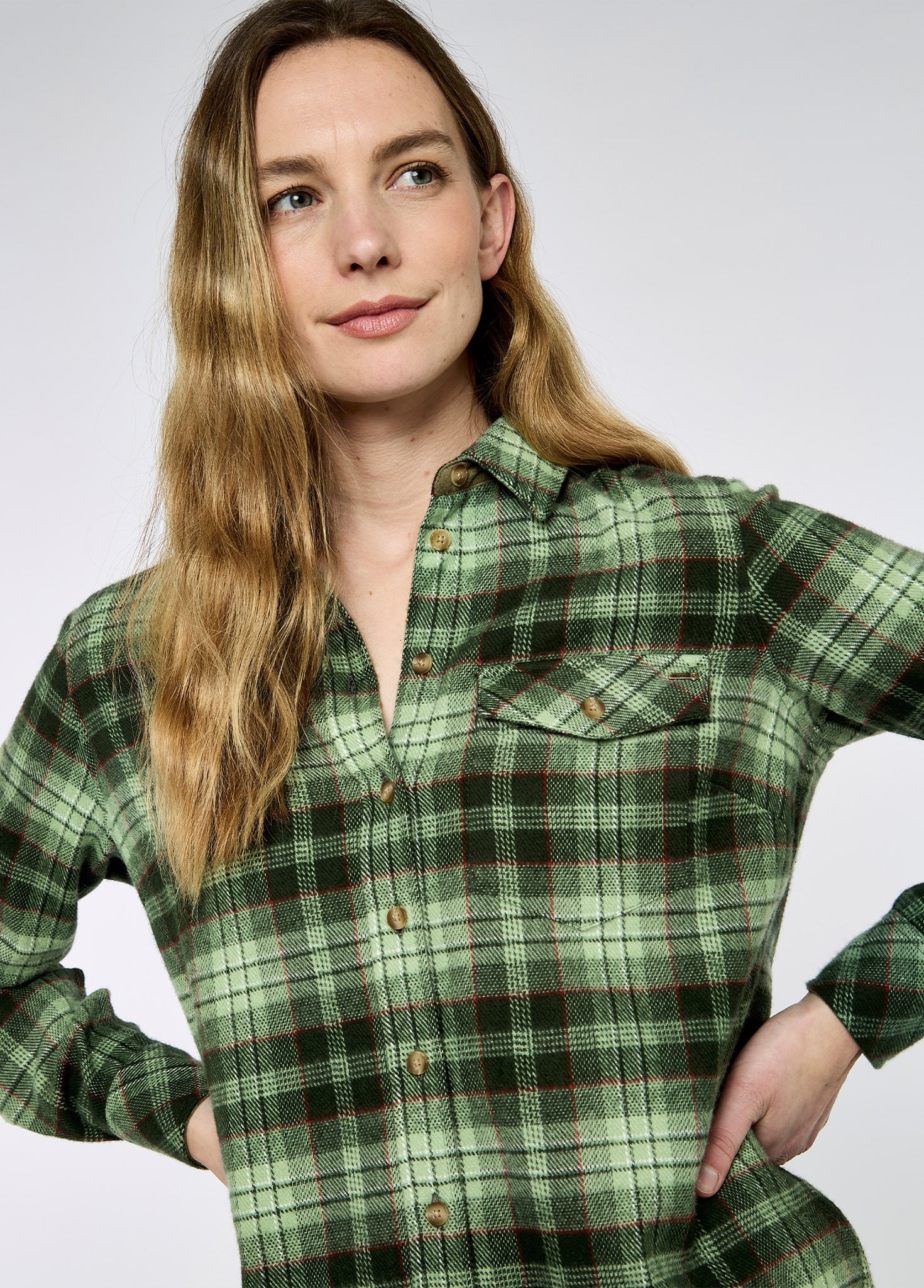 Wildprivet Women’s hunting check shirt - Olive - Image 4