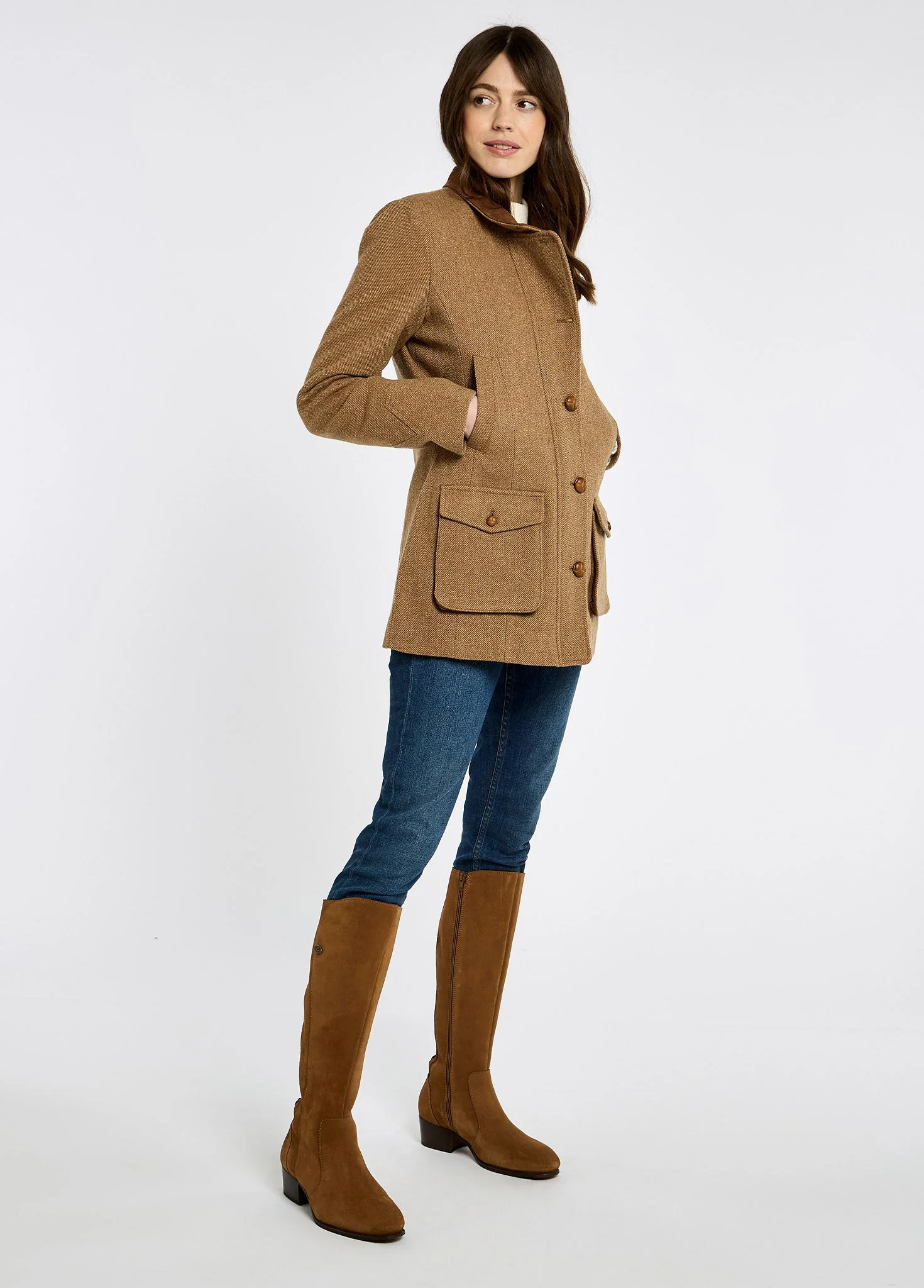Willow Women's tweed utility jacket - Camel Twill - Image 2